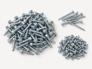 Schrauben-Satz für Stahlunterbau: Bohrschrauben mit Sechskantkopf 5,5 × 32 mm, lange Bohrschrauben 4,2 × 45 mm und kurze Bohrschrauben 4,2 × 16 mm